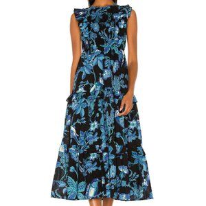 Banjanan Iris Dress in Woden Hedgerow Black